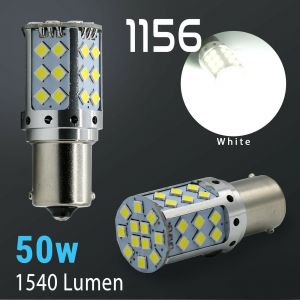 1500 Lumen 1156 High Power LED 6000K White Reverse DRL Parking Light Bulbs