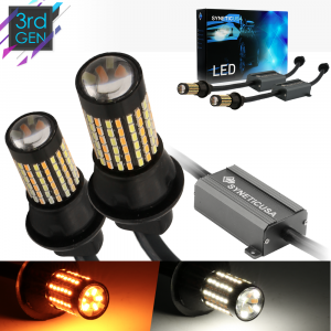 Error Free White/Amber 3157 Standard SRCK Compatible LED Switchback Light Bulbs