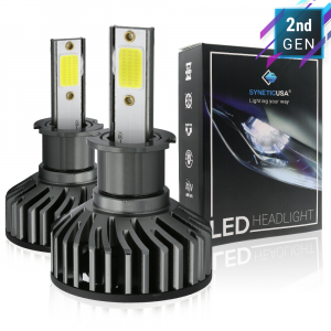 H3 LED Fog Light Kit Lamp Bulbs 6000K White High Power, 5000lm, COB 