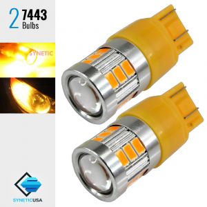 2x 40W 7443 LED Amber Yellow Turn Signal Parking DRL High Power Light Bulbs