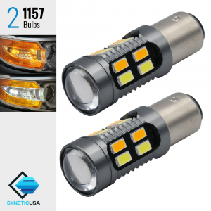 1157 White/Amber LED DRL Switchback Turn Signal Parking Light Bulbs Dual Color