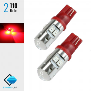 2x 35 Watts T10/192 Projector 2835 Chip LED High Power Red Interior Light Bulbs