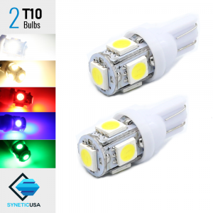 20x T10/194 5-SMD Wedge Base LED Light Bulbs Amber|Red|Green|Blue|White|Warm White