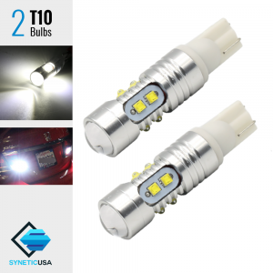 2x T10 High Power 50 Watts LED White Backup/Reverse Light Bulbs Projector