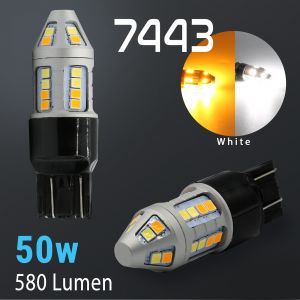 7443/7440 Super Bright 2835 HIGH POWER 30-SMD Dual Color Switchback LED Bulbs