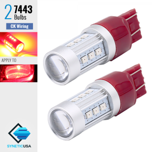 2X 7443 50W SRCK CK Socket High Power LED Red Brake Stop Parking Light Bulbs
