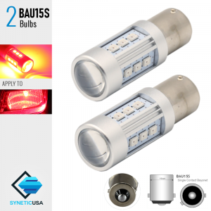 2X BAU15S 60W High Power Chip RED SMD LED Turn Signal Brake Tail Light Bulbs