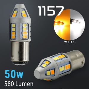 1157 Super Bright 2835 30-LED Dual Color Type-1 Switchback LED Bulbs