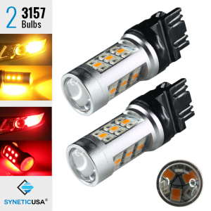 Red/Amber 3157 LED Type 1 Switchback Turn Signal Parking Light Bulbs