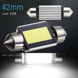 2X 42mm Festoon COB LED Map/Dome Interior Light Bulbs (6000K White)
