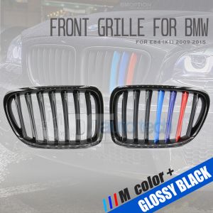 ///M Color BMW 09-15 E84 X1 Glossy Black Front Kidney Grille Grill 2pcs
