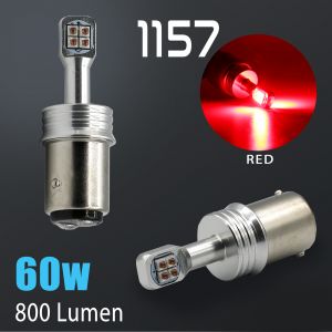 1157 High Power Brilliant Red CREE 60W LED Rear Signal Tail Brake Bulbs